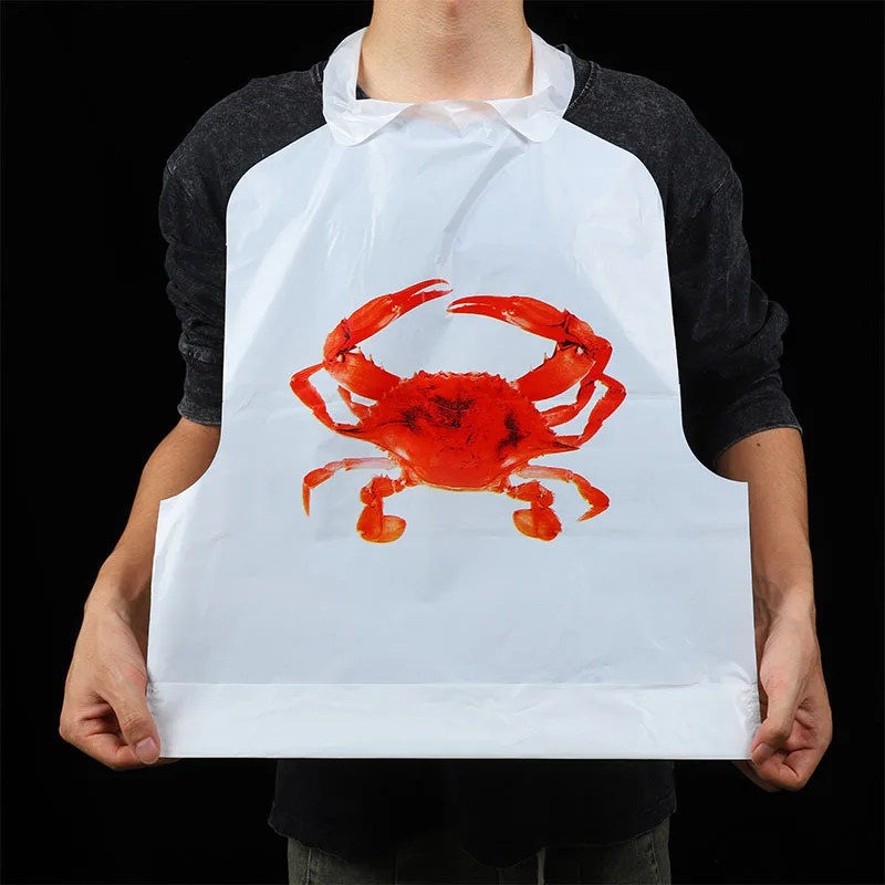

Одноразовые нагрудники для взрослых на 100 шт. для вечеринок с морепродуктами, крабовым фестивалем и приготовлением раков.
