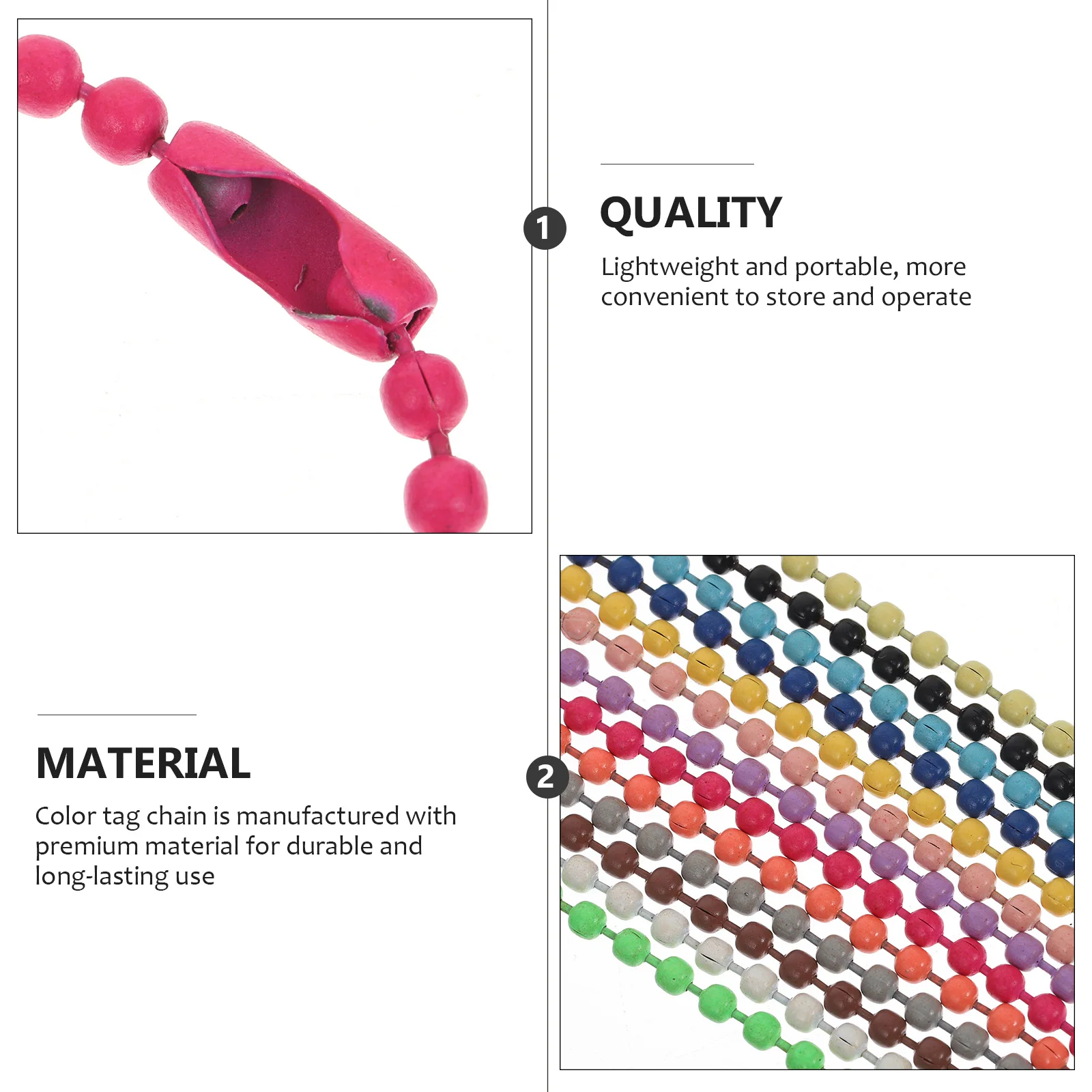 

100 шт. цветных цепочек для ценников, многофункциональные бусины-цепочки для ценников, подарочных подвесок, декора, изготовления украшений своими руками