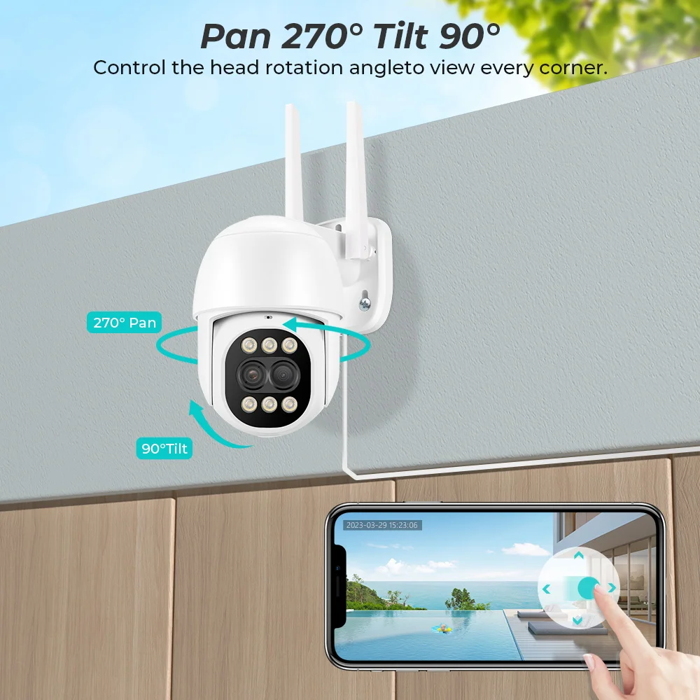 BESDER 4MP PTZ IP Camera 5x Digital Zoom Night Vision 2K Outdoor Security Protection Human Detect CCTV Wifi Surveillance Camera