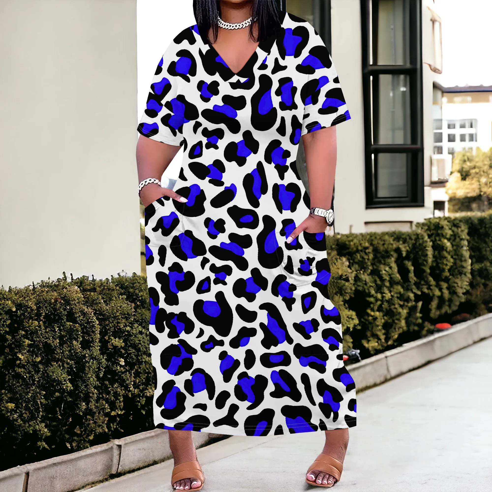 Plus Size Dresses for Curvy Women 2025 Summer Casual Short Sleeve Tshirt Long Maxi Dress with Pockets Beach Vacation Outfits