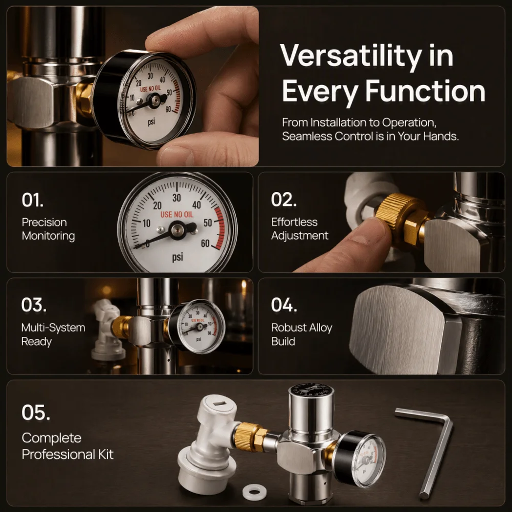 Mini Design Nitrogen Pressure Gauge Pressure Display N2 Specific Mini Pressure Gauge 3/8UNF Thread Gas Strap Gauge