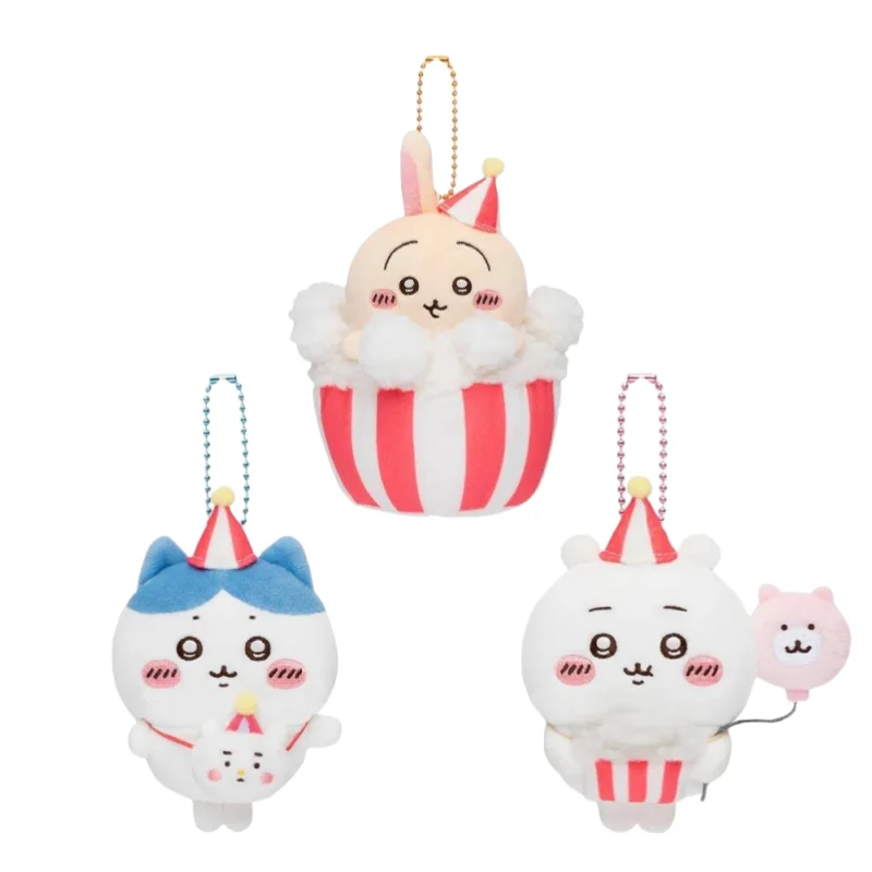 Chiikawa Circus Series Plush Doll Toys Bear Hash Brown Little Blue Bird Plushie Backpacks Key Chain Pendant Doll Bag Decorations