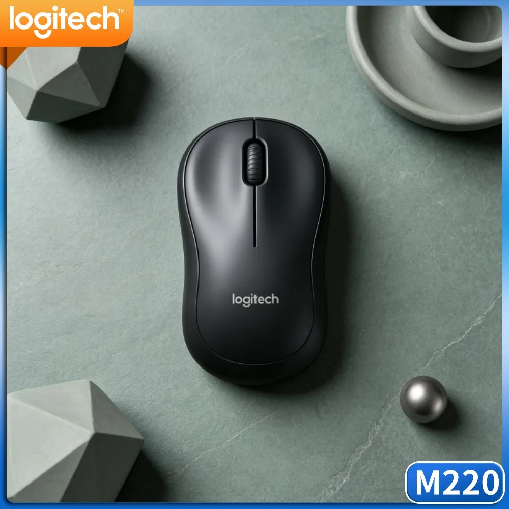 Logitech M220 Quiet Wireless Mouse 10M Stable Range Ambidextrous Grip For Windows Macos Laptop Desktop Home Office PC Mac Usage