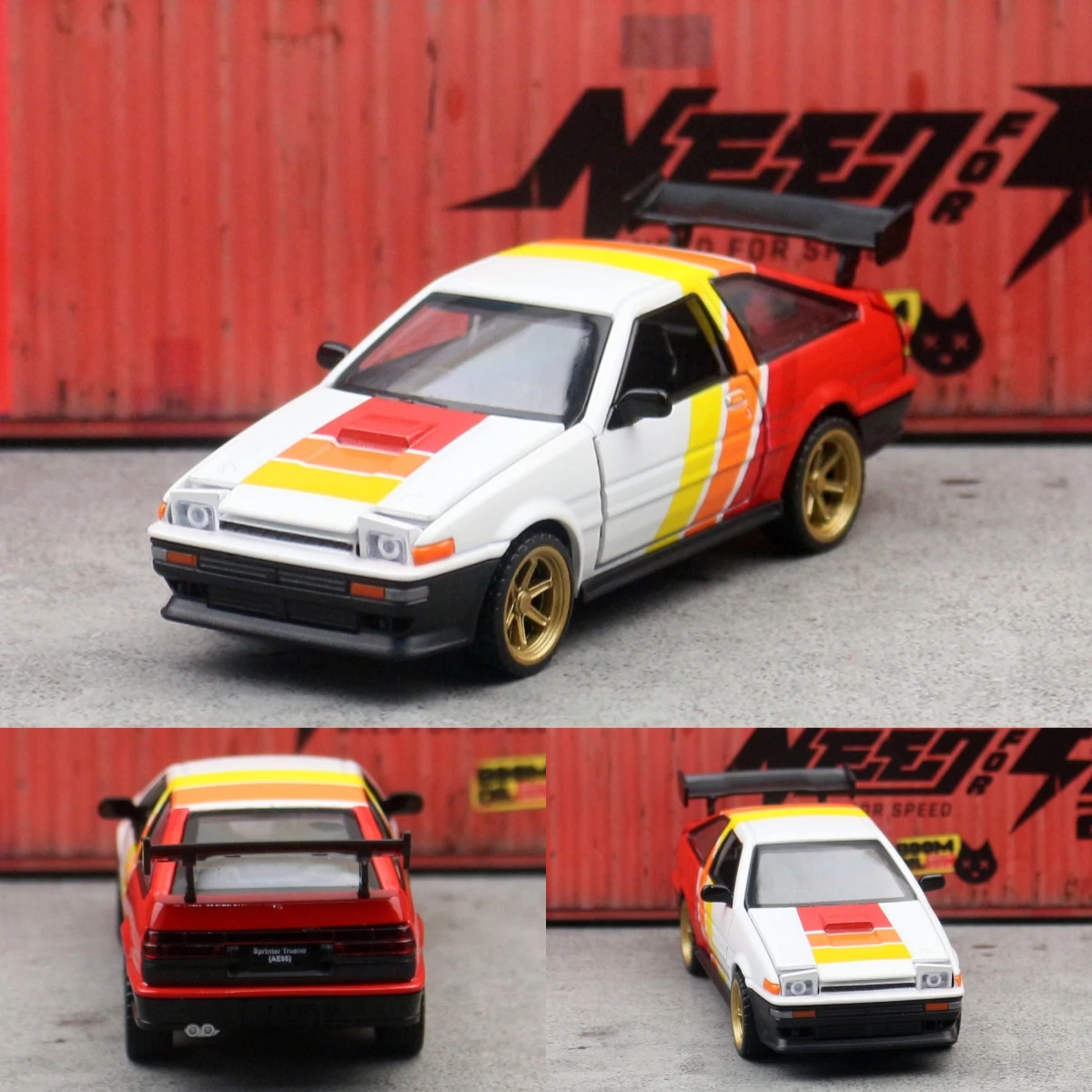 1/37 TOYOTA AE86 Sprinter Trueno Racing Toy Car CCA Assembly Model