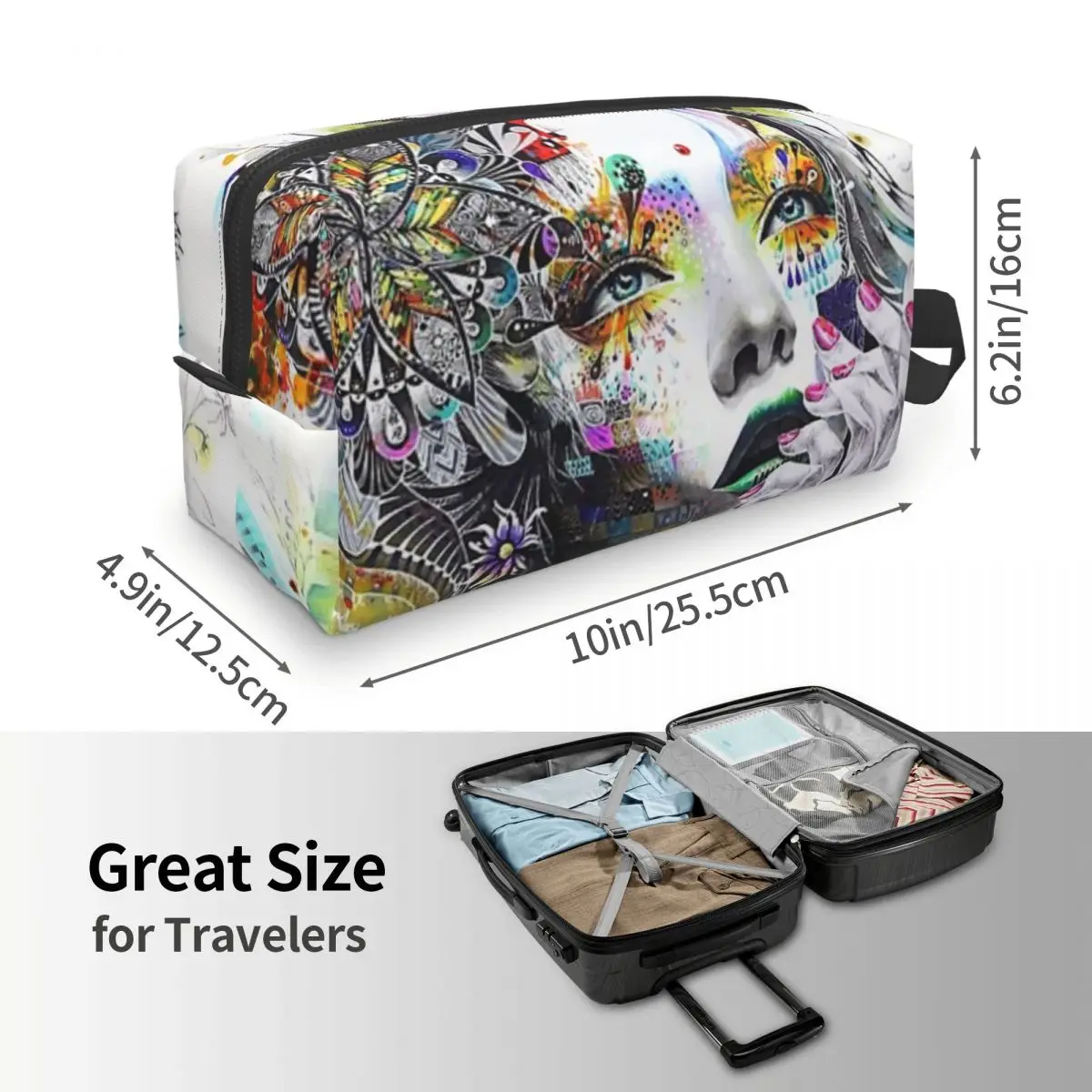 Banksy Urban Princess Graffiti Oil Painting Travel Cosmetic Bag Makeup Toiletry Organizer Ladies Beauty Storage Dopp Kit