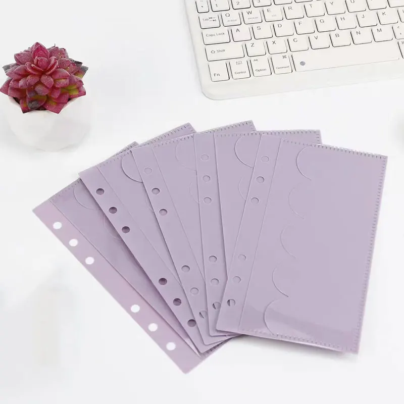 Imagem -05 - Petal Shaped Borda Binder Pockets Impermeável 6-ring Notebook Divisor Documento Bolsa de Arquivo Material de Escritório a6 Pcs por Pacote