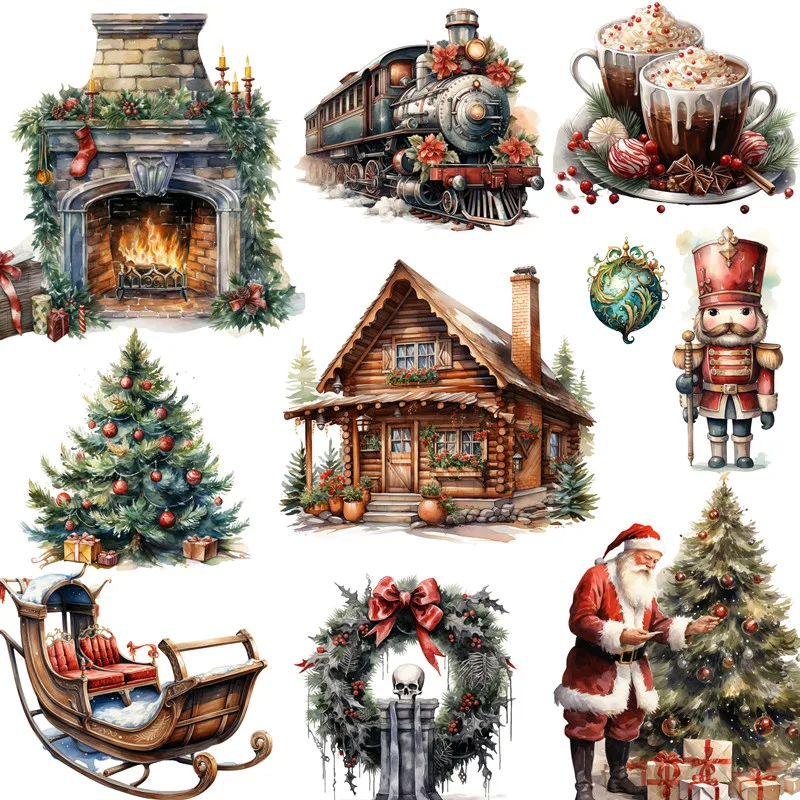 20Pcs/Pack Vintage Christmas Sticker DIY Craft Scrapbooking Album Junk Journal Decorative Stickers