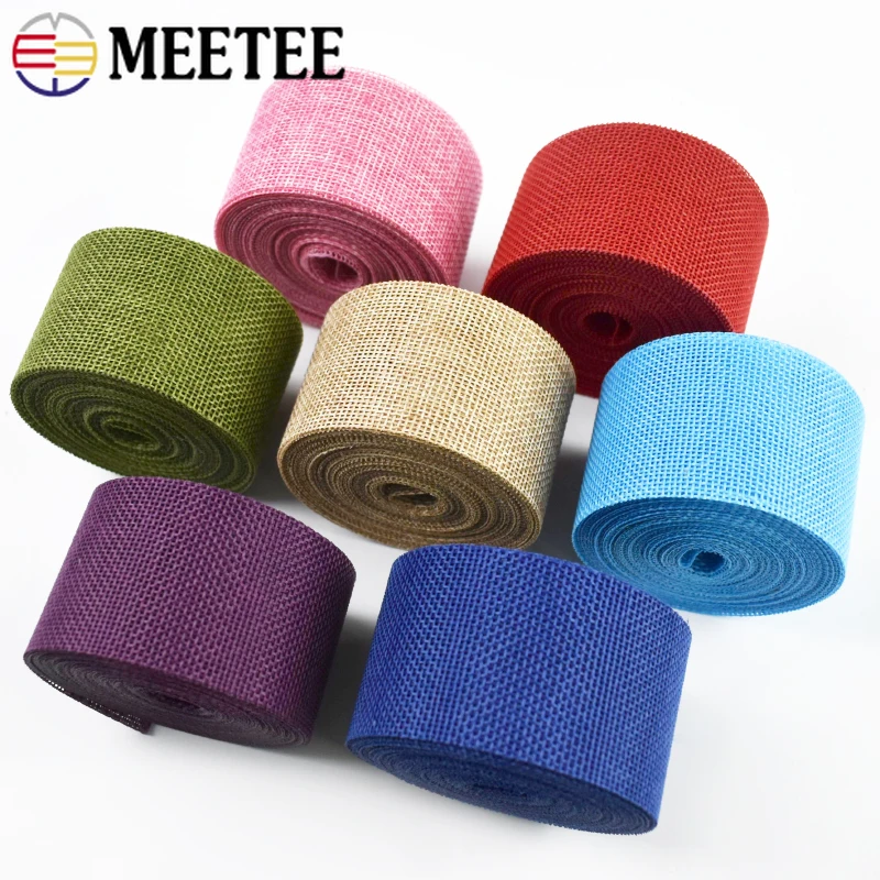 

2/5/10Roll(1Roll=10M) 5cm Linen Type Cloth Webbing Strap Party Clothes Decoration Braid Ribbon Wedding Dress Sewing Accessories