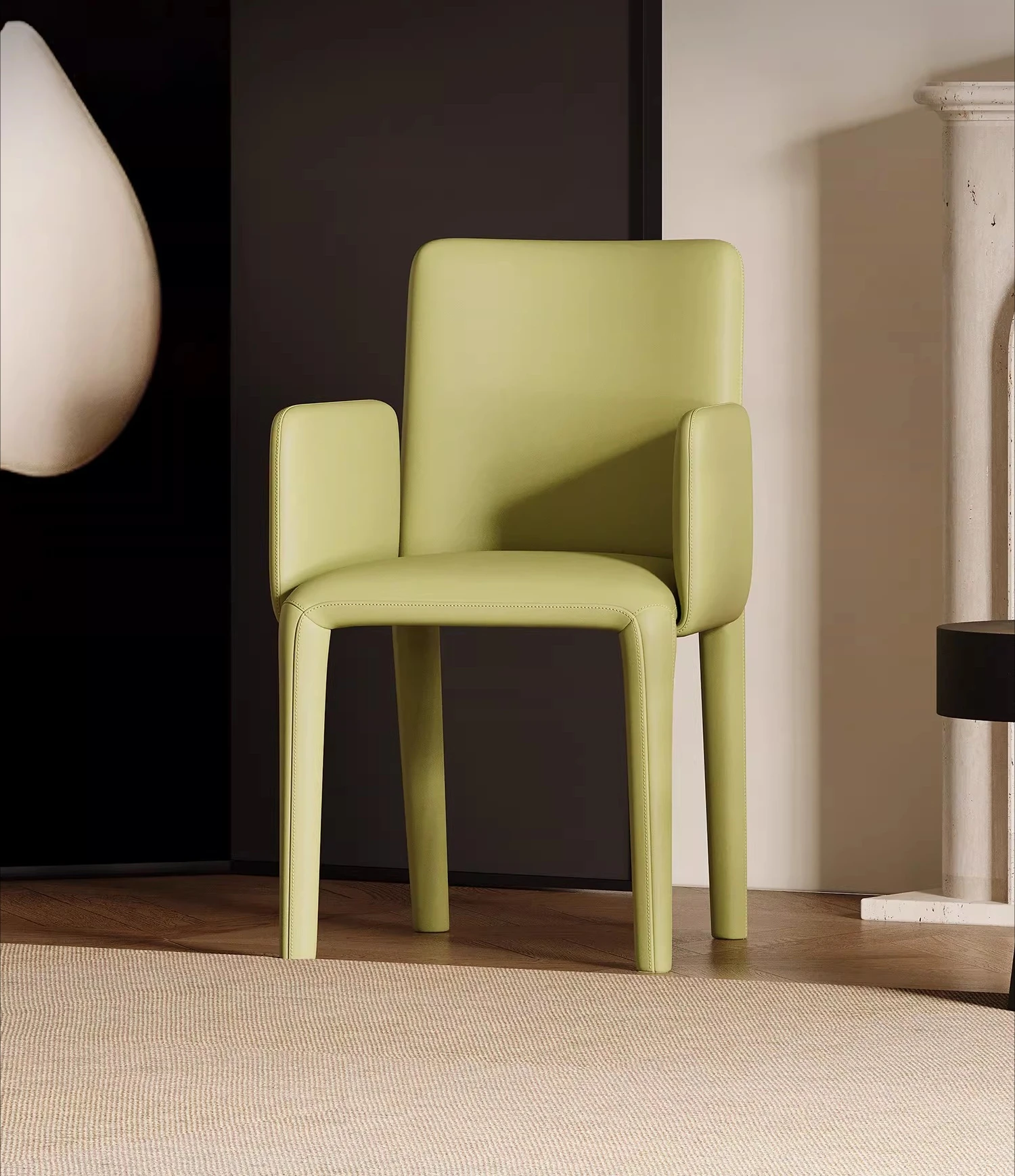 

Dopamine style leather dining chair home dining table chair designer premium dining chair