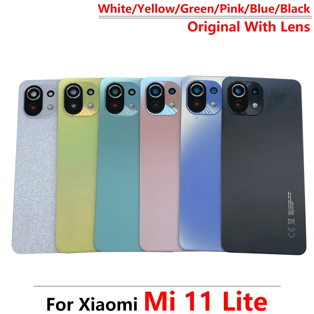 100% Original Back Glass Rear Cover For Xiaomi Mi 11 Lite 5G Battery Door Housing Battery back cover With Glue Sticker With LOGO