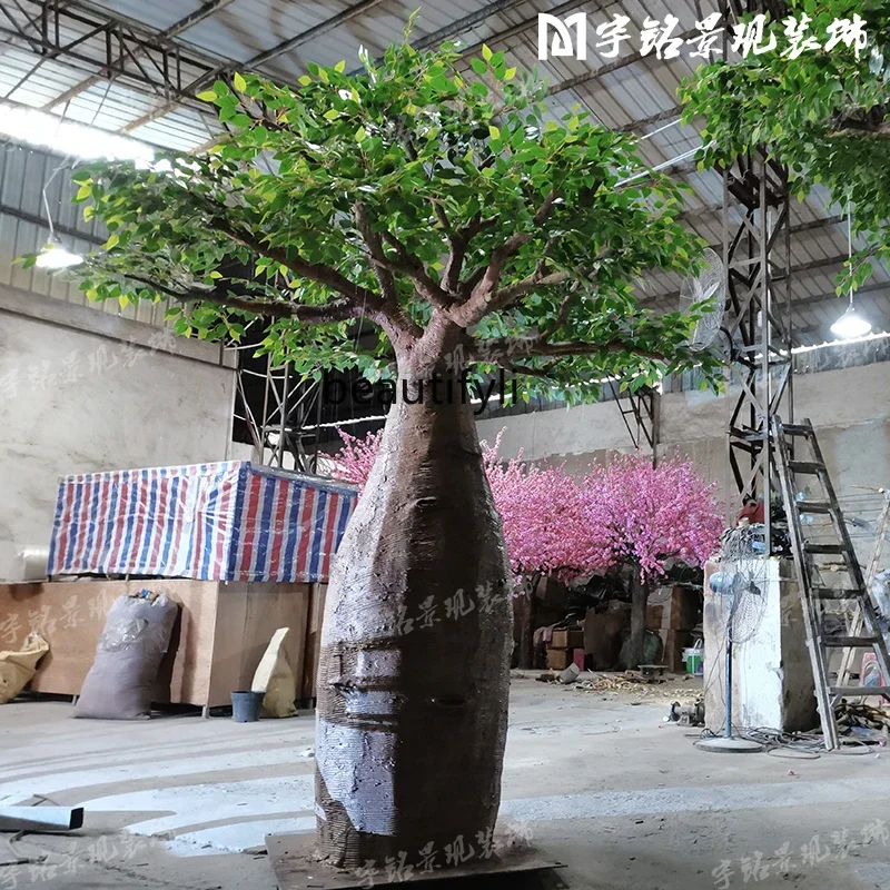 

Simulation outdoor fiberglass bread tree hotel large artificial tropical landscape fake bread tree