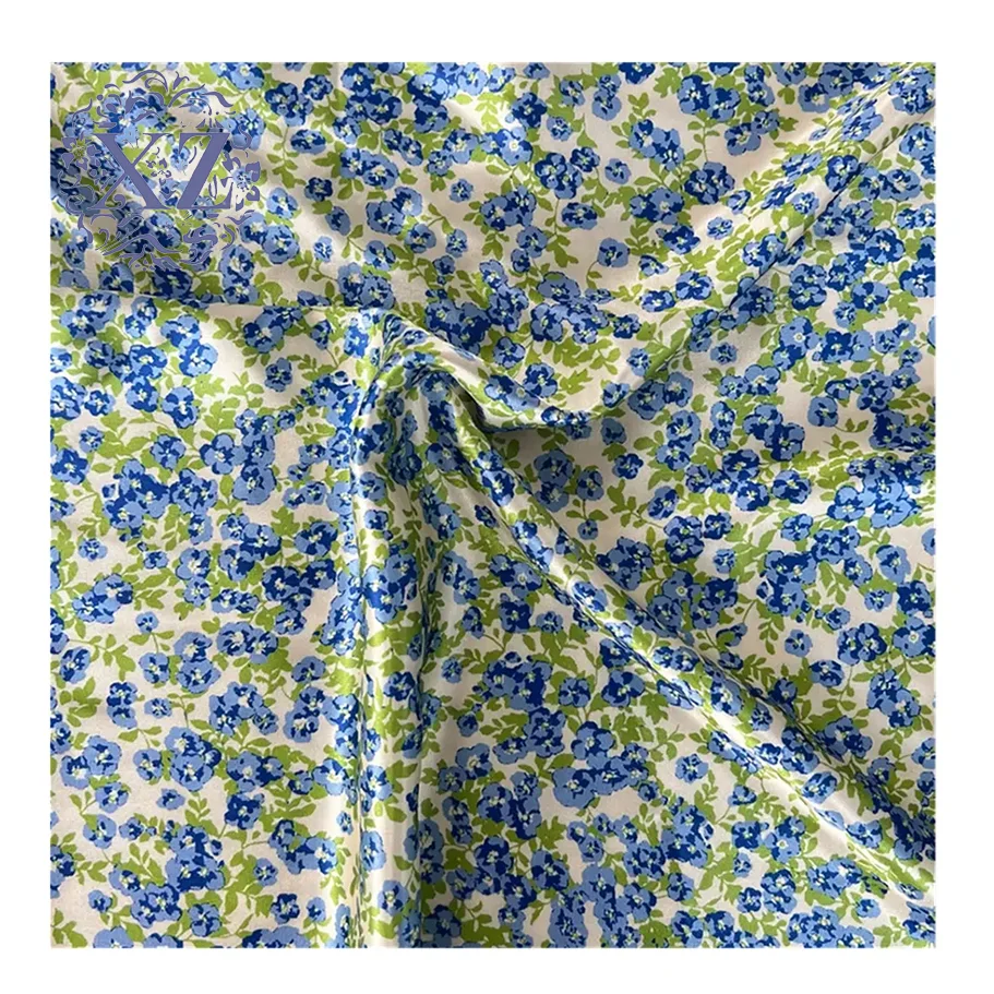 

Factory Cheap 100% Polyester Fabric Price Per Meter Woven Floral Digital Printed Polyester Textile Stretch Silk Satin Fabric