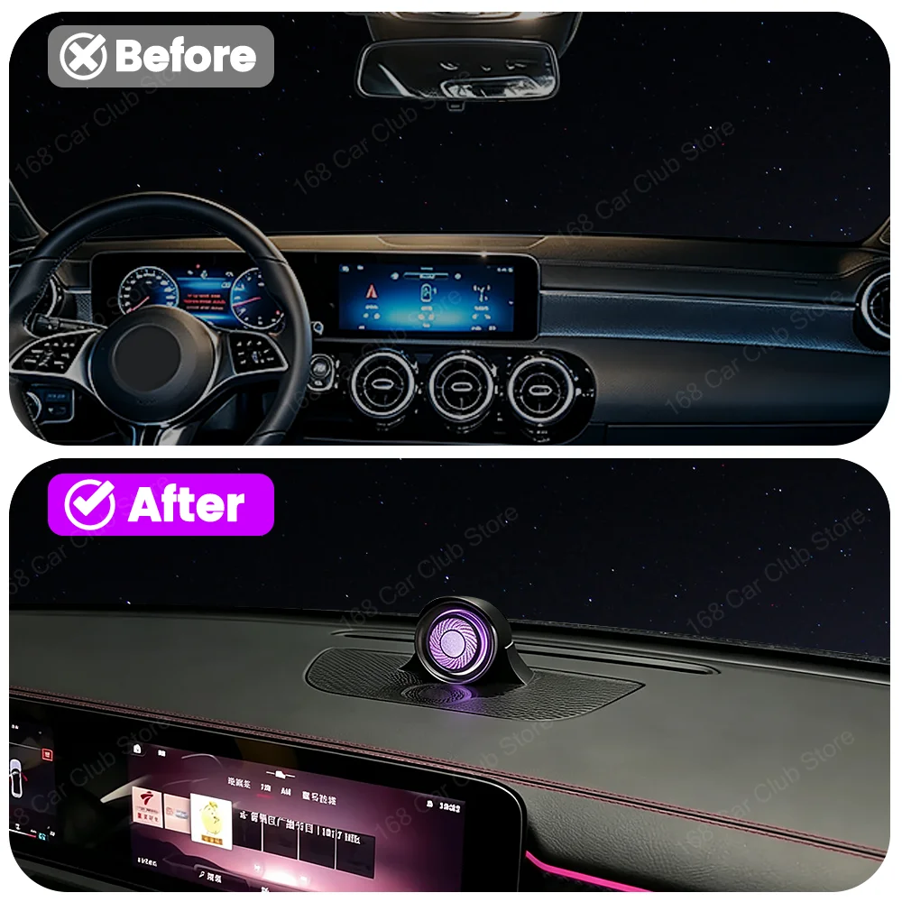 LED Mid-High Frequency Speaker Mounted Sound System Car Audio 4D Tweeter Ambient Light For Mercedes Benz A Class W177 Car