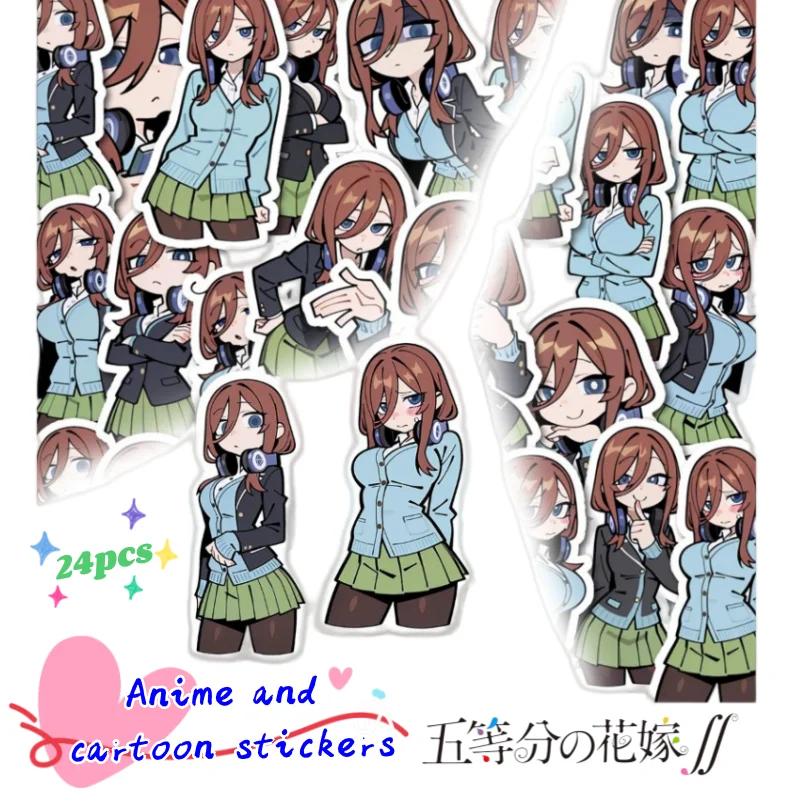 The Quintessential Quintuplets Nakano Miku Sticker DIY Cartoon Cute Learning Decorative Phone Case Notebook Waterproof Sticker