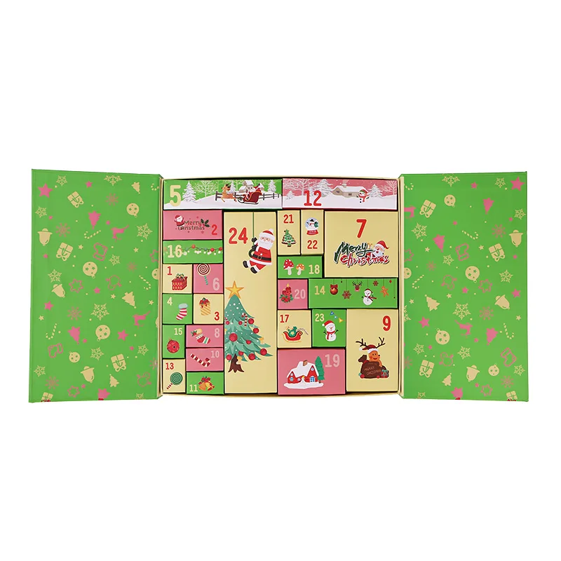 Custom.Advent Calendar Box Days Calendario De Adviento Maquillaje Box 24-Day Luxury Custom Calendar Box Hexgan