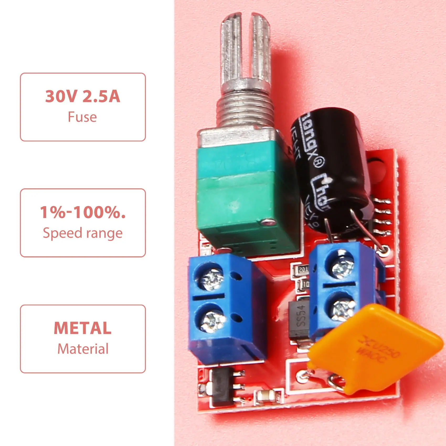 ABZV-Mini DC Motor PWM Speed Controller 3V 6V 12V 24V 35VDC 90W 5a DC Motor Speed Control Switch LED Dimmer