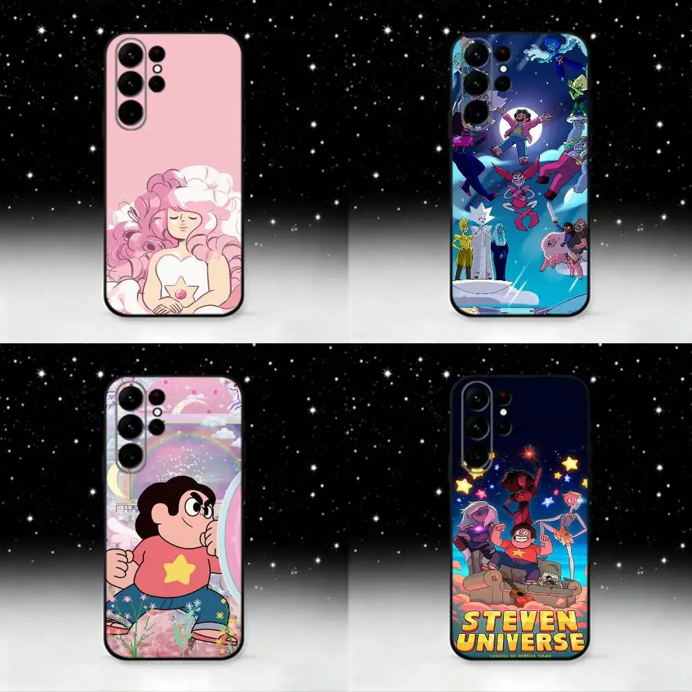 เคสโทรศัพท์ลายการ์ตูน Steven Universe สำหรับ Samsung S25, S24 Ultra, S20, S30 plus, S22 plus, S23, S30 Ultra 5G  วัสดุซิลิโคนสีดำ