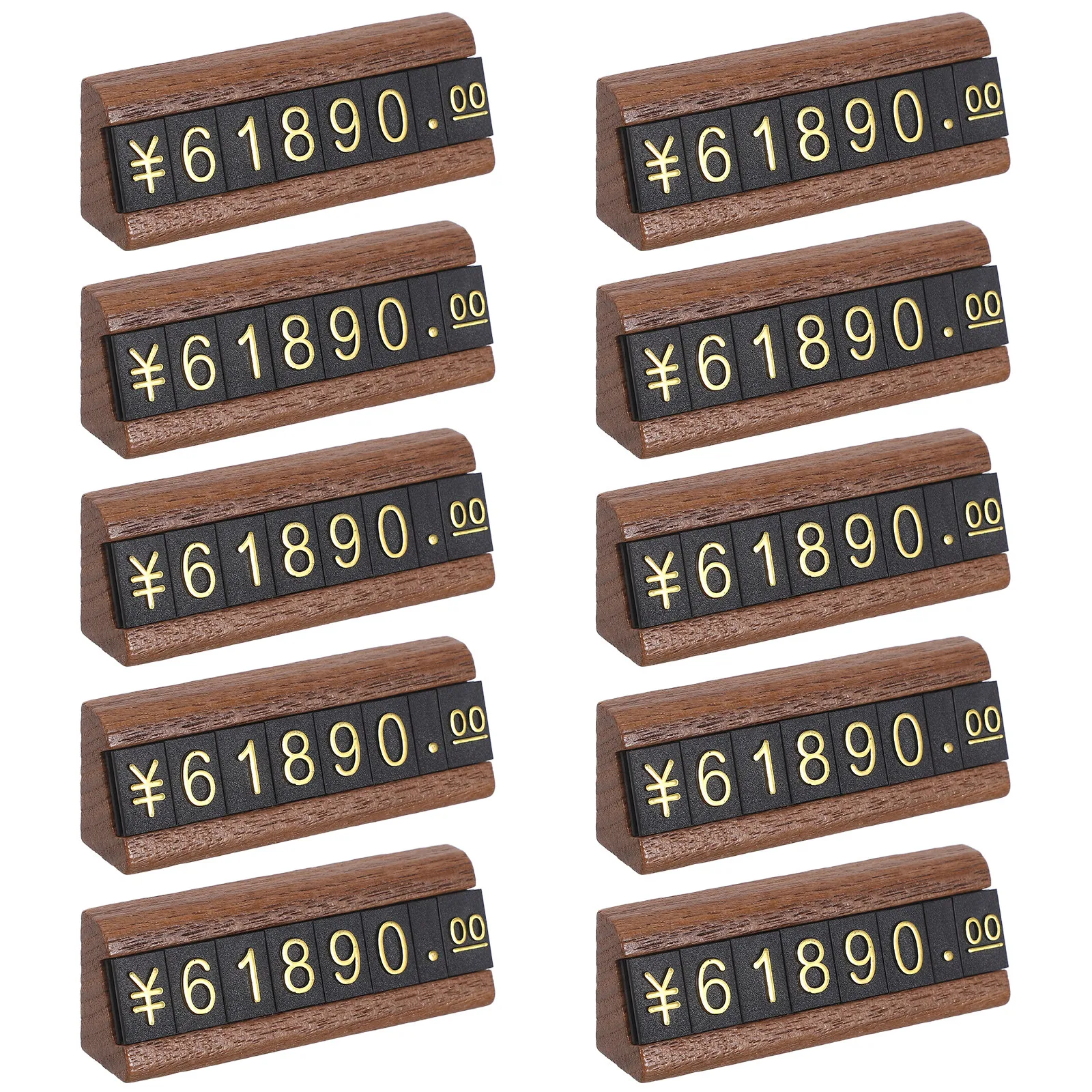 

10 Sets Jewelry Price Tags Premium Wood Plastic Display Cube Retail Store Pricing Blocks Flexible Combination for Boutiques Mall