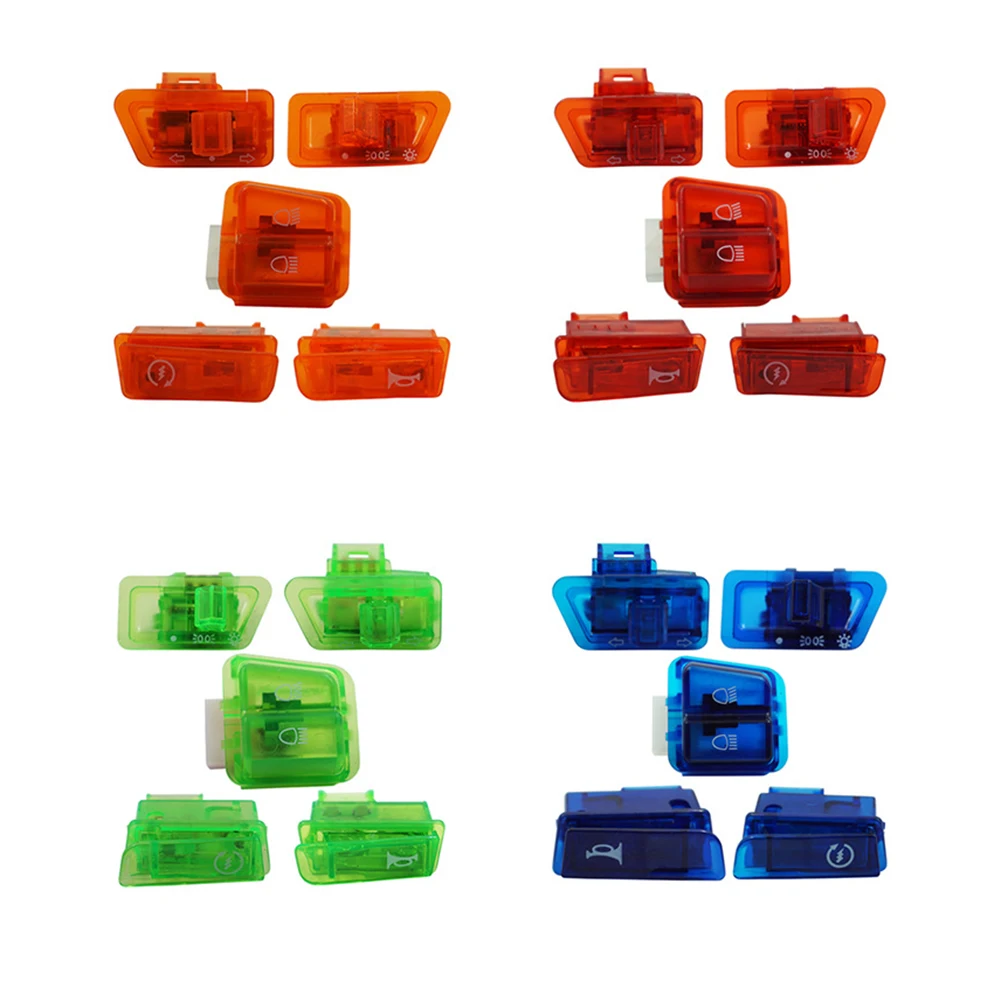 5pcs Motorcycle Switch Button Kit HeadLight  Dimmer Turn Signal Starter Single Switch Button Switches Accessories Modified