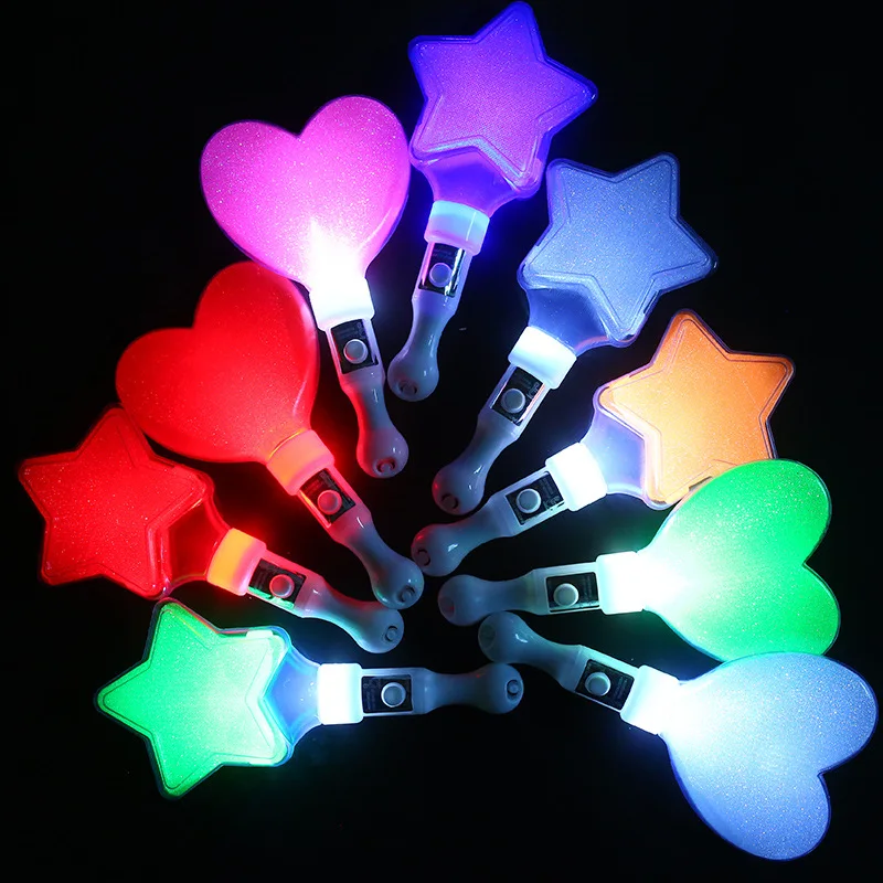 1-10pcs Kpop Lightstick Birthday Stick Concert Pentagram Glow Stick Handheld Flashing Rod Idol Support Rods