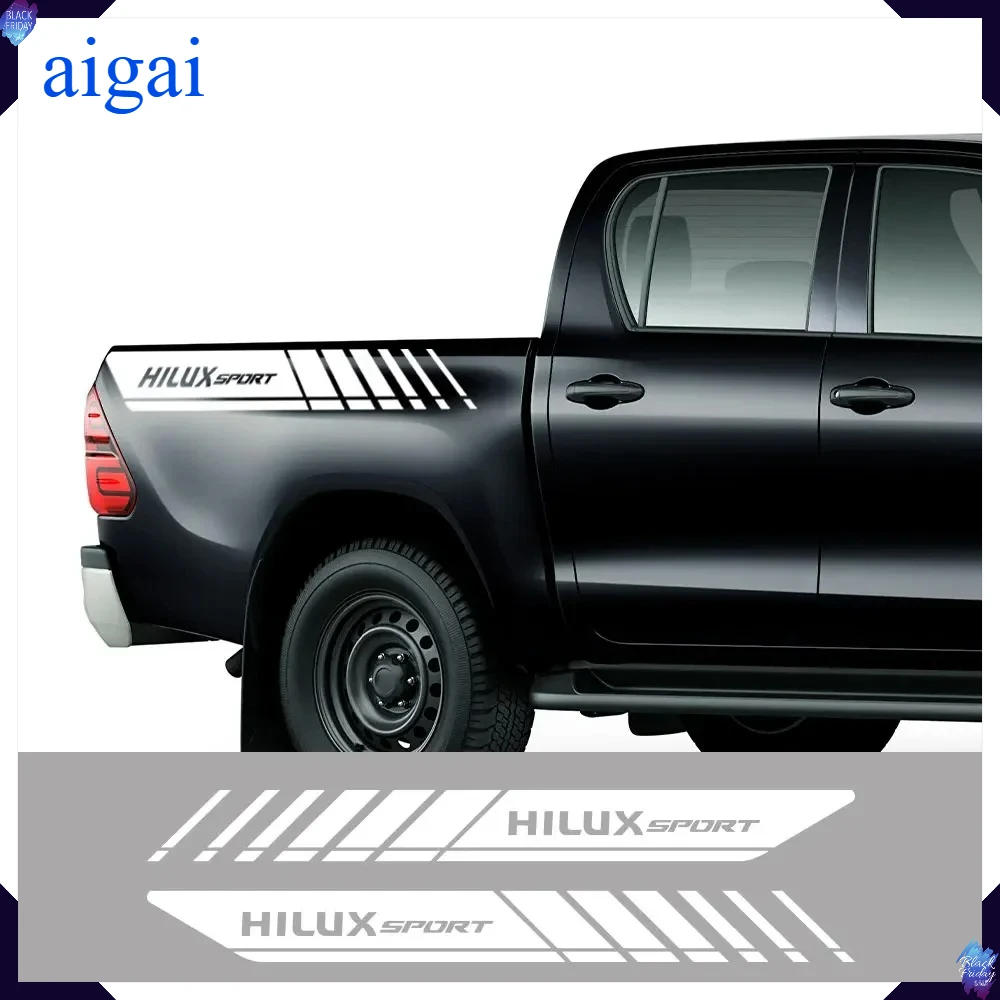 Car Stickers For Toyota Hilux Pickup Rear Trunk Side Decals Truck Graphics Stripes Vinyl Decor Cover Auto Tuning Accessories