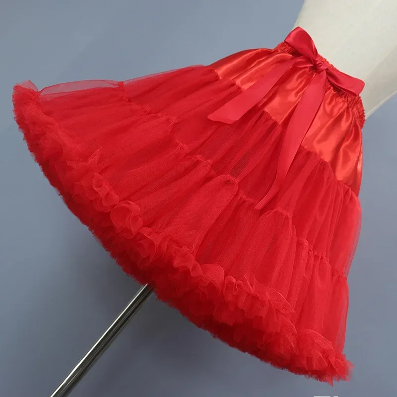 Enagua corta de crinolina de Halloween con volantes para boda, enagua de Organza, falda tutú Rockabilly