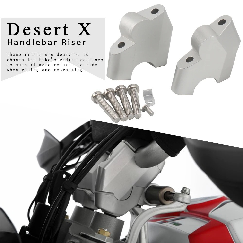 Motorcycle Accessories New Aluminium Handlebar Riser Bar Mount Handle Clamp For Ducati Desert X DesertX DESERT X 2022 2023