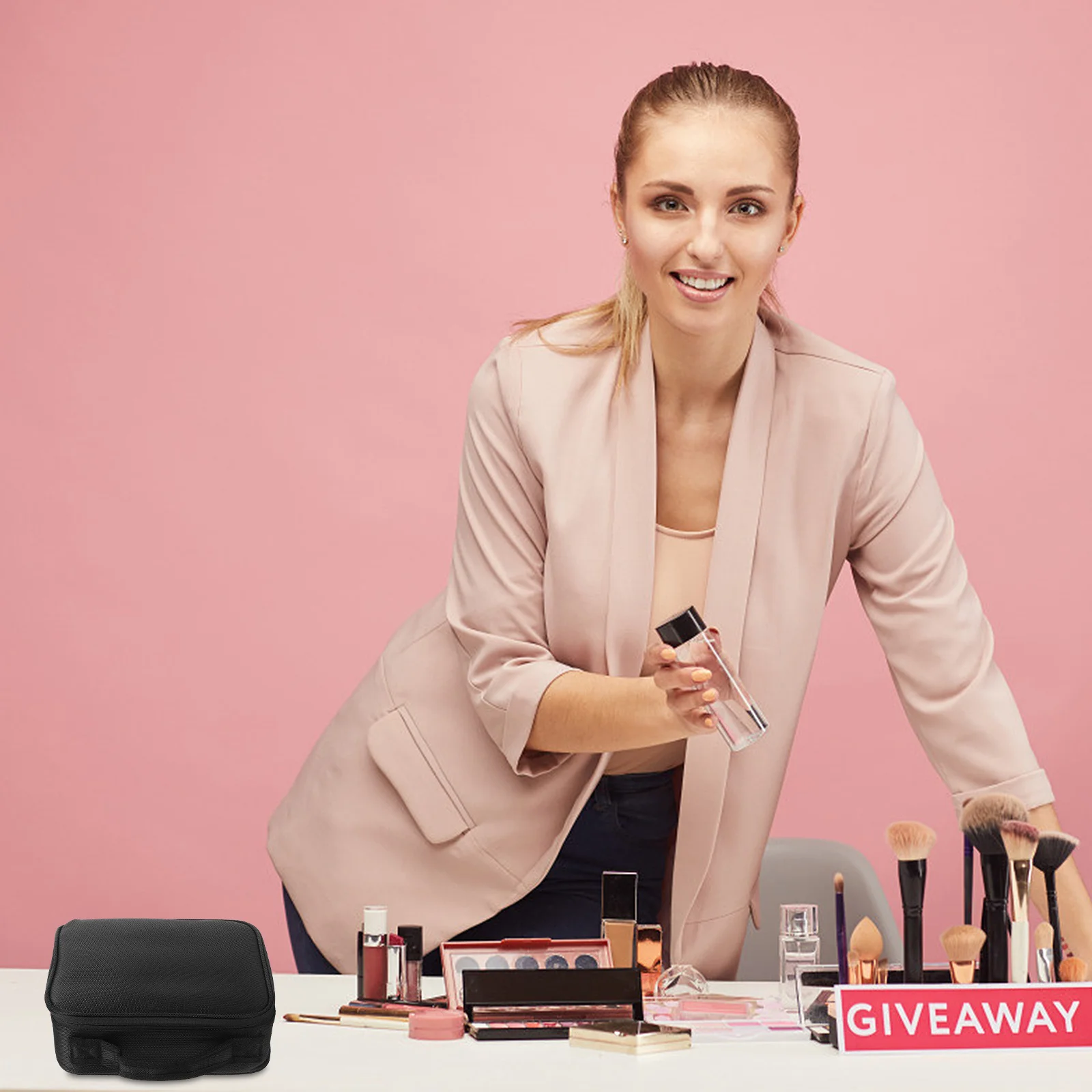 

1Pcs Makeup Bag Travel Toiletry Bag Portable Organizer with Handle Stand-Up Design Water-Resistant for Short Trips Gym