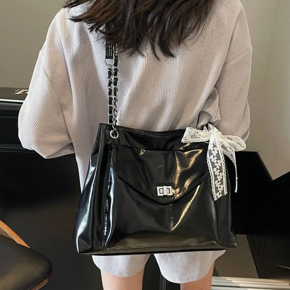 

Fashion Y2k Soft Leather Tote Bag Minimalist Lightweight Ballet Style Armpit Bag Elegant Solid Color Commuting Shoulder Bag Lady