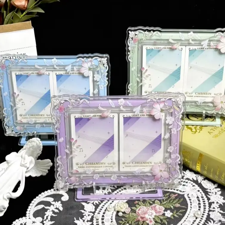 6 Inch Acrylic Display Stand, Combined Photo Frame & Card Storage Organizer,for Instant Camera Photos and Valley Card Collection