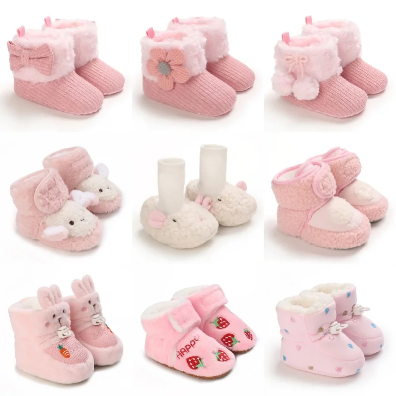 Winter Thickened Baby Cotton Shoes Cute Plush Sheep Snow Boots Soft, Comfortable, Warm, and Casual Walking Shoes