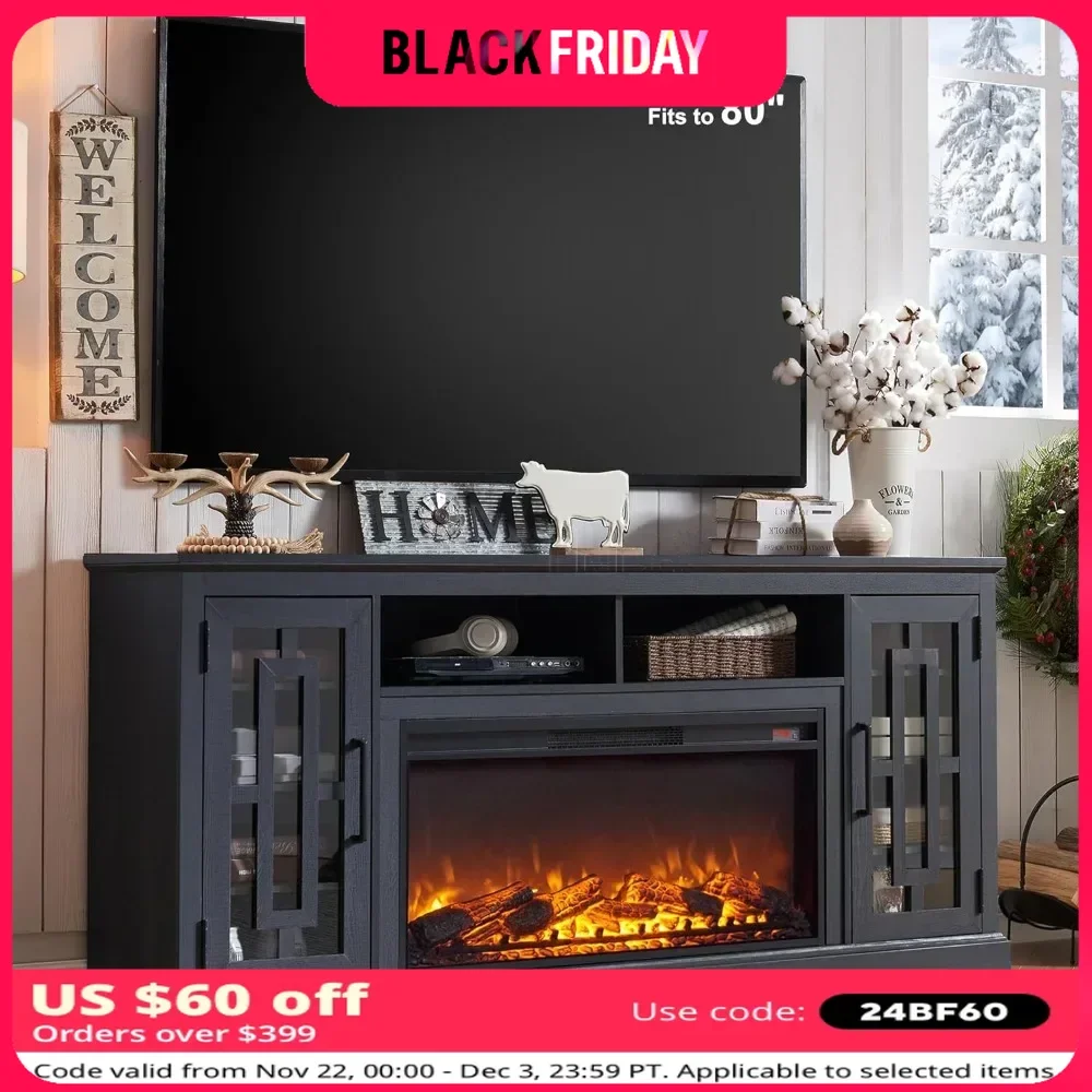 Fireplace TV Stand for 80 Inch TVs 32