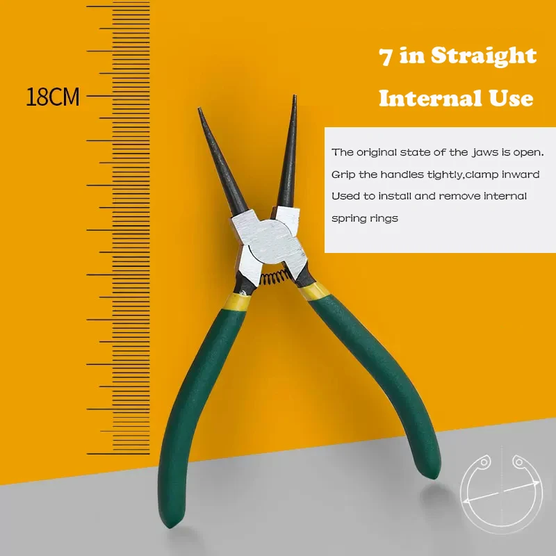 5/7/9 Zoll Spreng ring zange Set Hochleistungs-Innen-/Außen-Sicherungs ring zange Kit gerade gebogene Backe zur Aufbewahrung von Ringent ferner – Detail 11