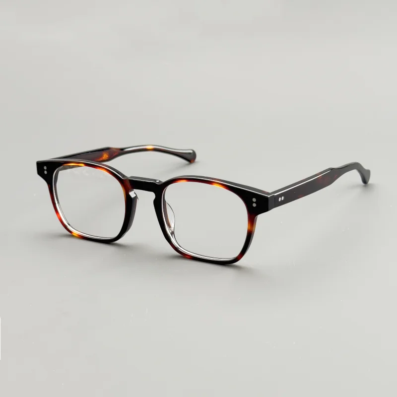 

Japanese-style Retro Square Glasses Frame Men's High-end Handcrafted Tortoiseshell Black-framed Myopia Glasses Women's Natural