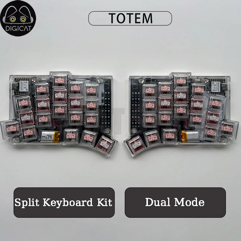 

Комплект разделенной клавиатуры TOTEM Choc V1, двухрежимная поддержка ZMK Type-C Bluetotth, разделенная клавиатура, горячая замена, смола, 180 мАч, аксессуары для ПК, геймеров