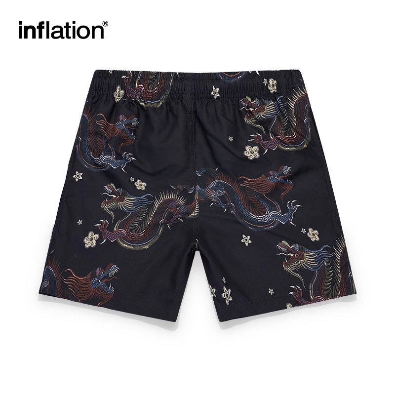 Pantaloncini hawaiani con stampa drago gonfiabile pantaloncini da spiaggia Casual stile vacanza da uomo