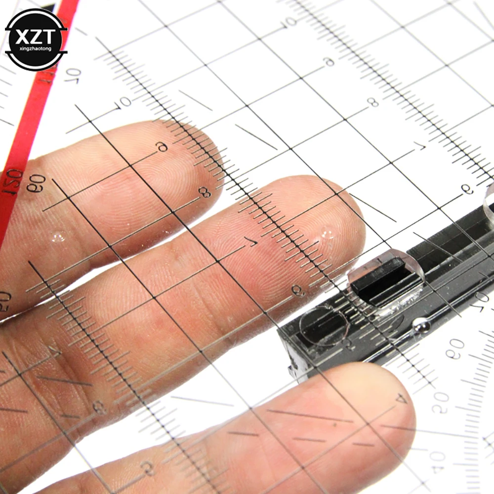 30CM Drawing Triangle Ruler Length Measuring Ruler with Handle Protractor Multi-function Drawing Design Ruler Student Stationery