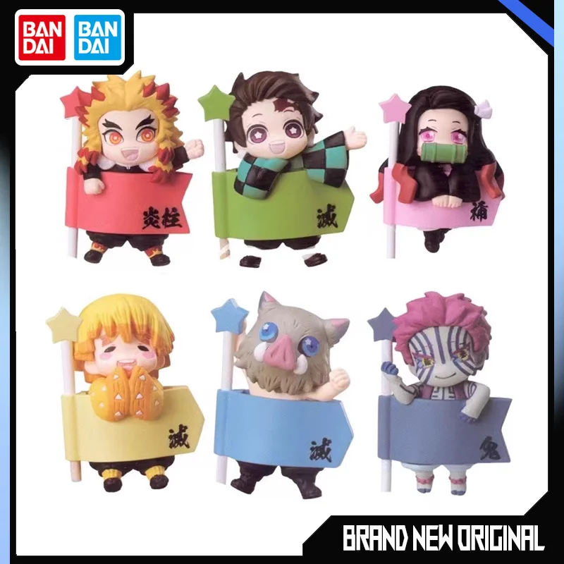 

BANDAI Demon Slayer Figures Model Nezuko Kyoujurou Tanjirou Inosuke Akaza Zenitsu Doll ornaments Gashapon Original toys