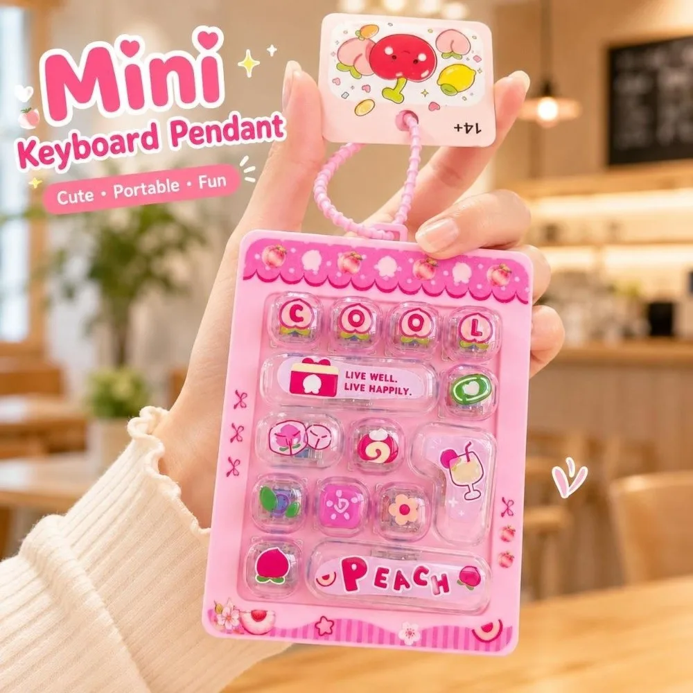14Key Decompression Button Cute Design Small Gift Mini Keyboard Pendant Creative Style Bag Hanging Ornament Keyboard Keychain