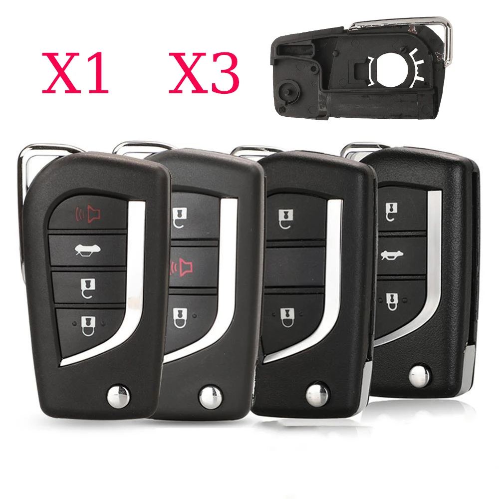 Jinyuqin X1 X3 casa grande carcasa plegable para llave de coche remota para Toyota Levin Camry Reiz Highlander Corolla funda para llave VA2 Toy48 Toy43