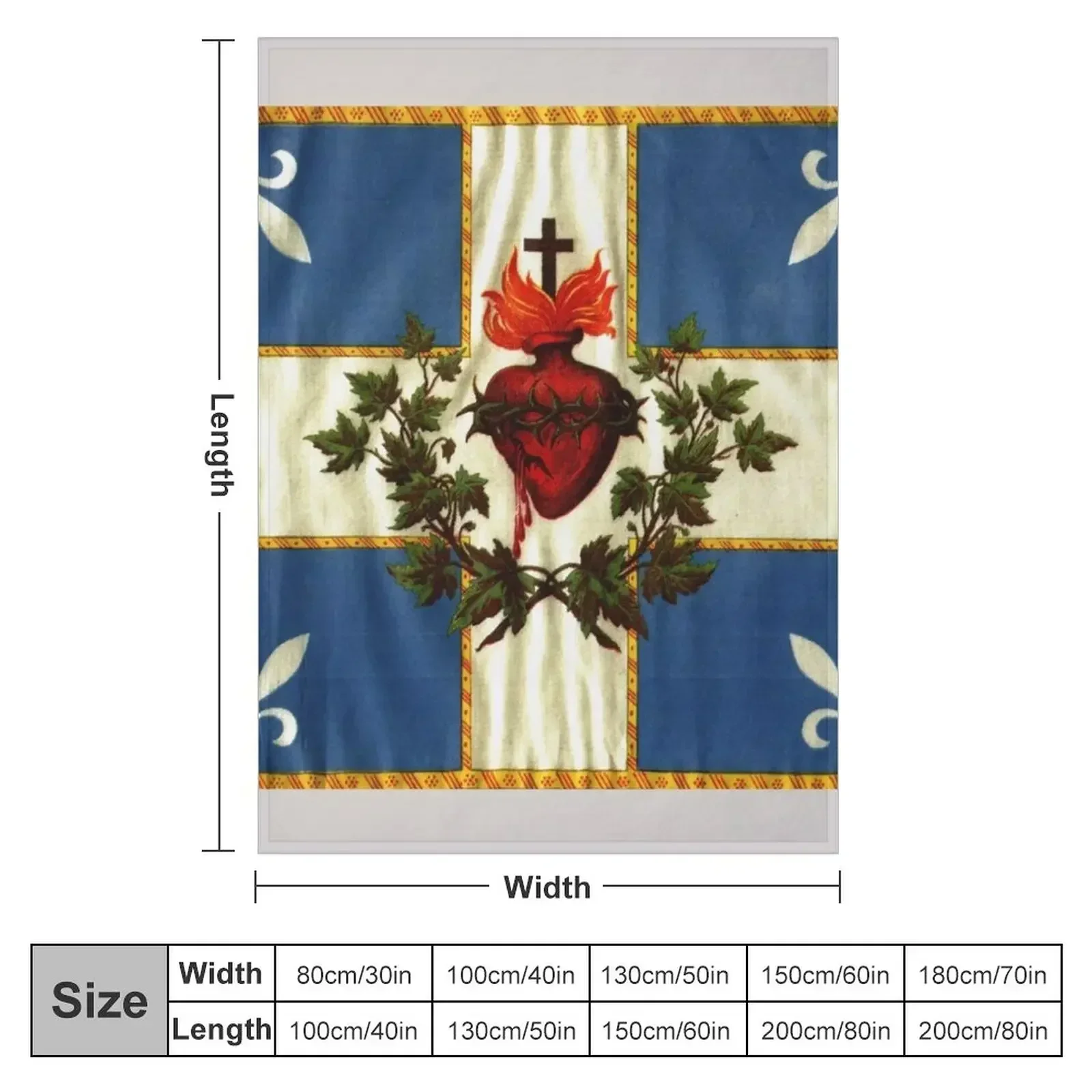 Quebec flag drapeau Québec Patriote Carillon Sacré-C?ur Christian Catholic old vintage edition with fleurs de lys Throw Blanket