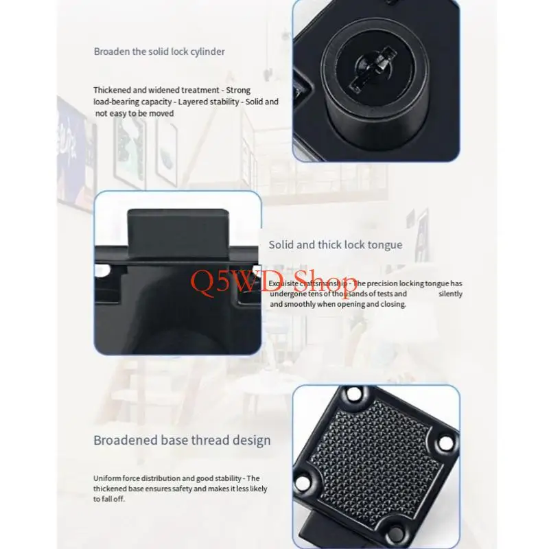 Q5WD 4Pcs Cabinet Lock with Keys Cupboard Desk Hasp Latches Letter MailBox Lock