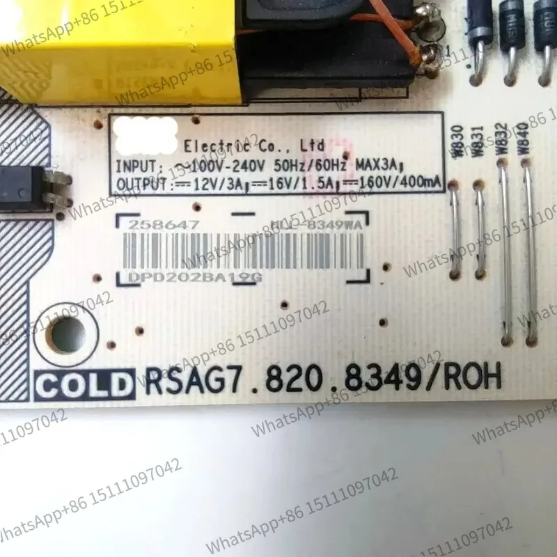 La placa de alimentación RSAG7.820.8349/ROH HLL-4465WK es para televisores LC-58Q620U LC-58Q7330U LC-58Q7370U 58H6550E 58R6E 58R7E1 55R7E 55R6E.