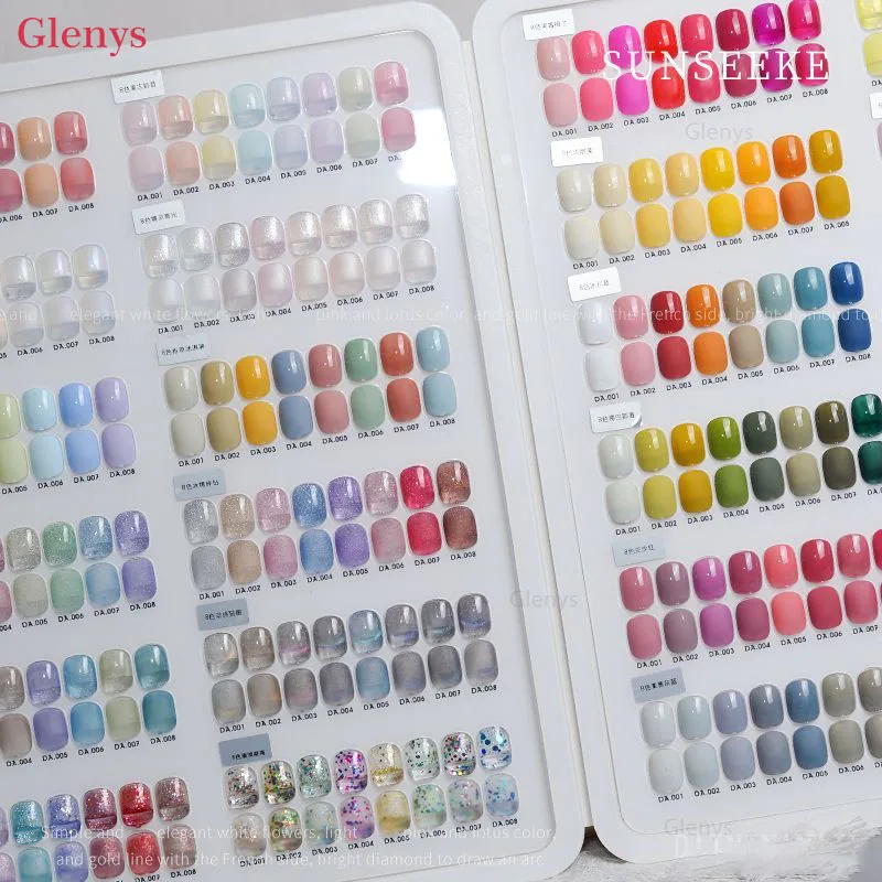 Glenys 192 color nail polish glue semi permanent immersion gel nail salon nail polish set wholesale UV LED varnish set