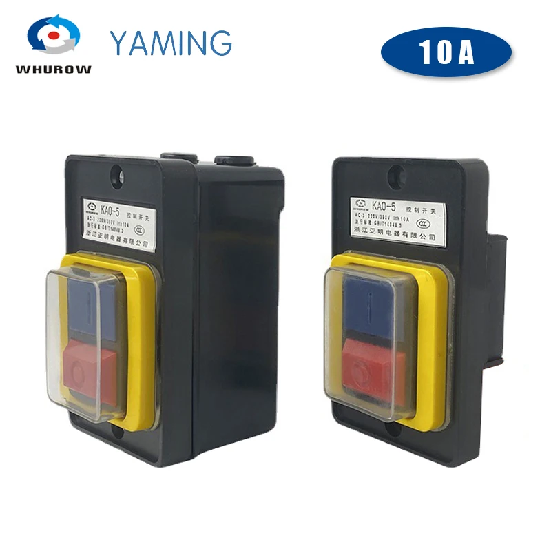 

KAO-5 переключатель включения выключения кнопка сброса блокировка 10A 220 В 380 В водонепроницаемый станок для резки настольная дрель