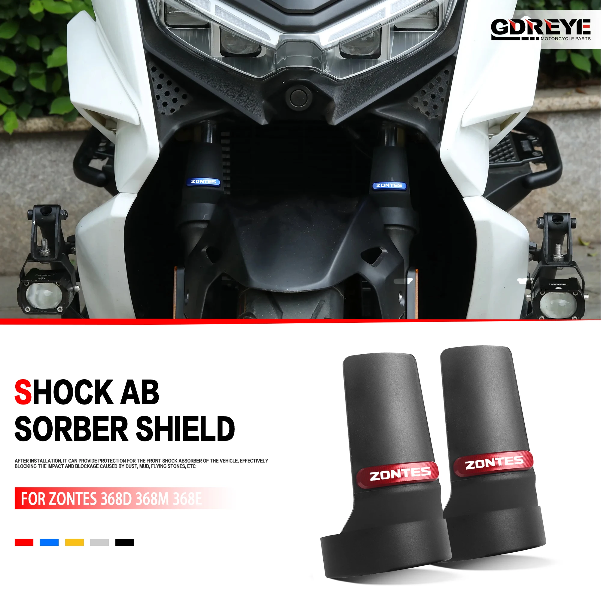 Image of Für Zontes 350D 350M 350E 350 M Motorrad 350 D 350 E Stoßdämpferschutz Vordergabelschutz Stoßdämpfende Schutzabdeckung