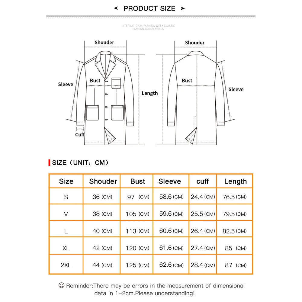 MSORMOSIA cotton fashion clothes care uniform spa work clothes white coat laboratory coat long sleeve pet shop work clothes