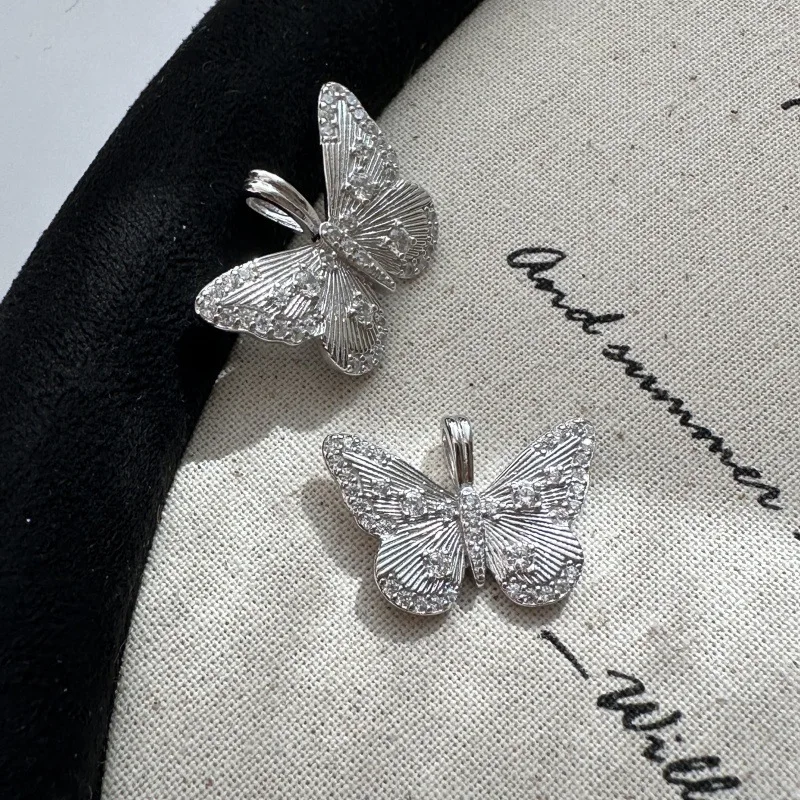 

S925 Sterling Silver Pendant Spring Summer Sle Micro-Set Lightweight Jewelry Flaing Sweet Cool Faion Accory
