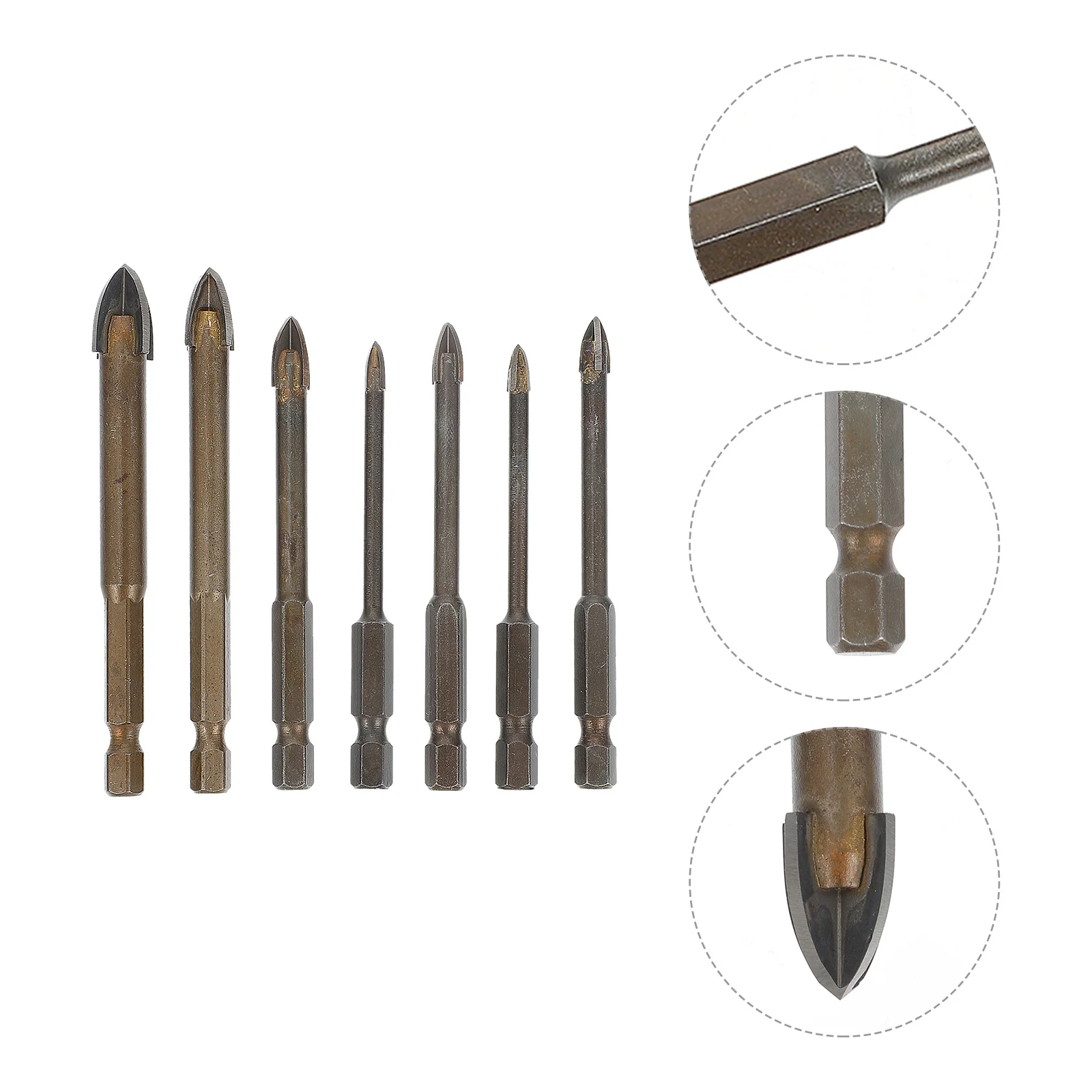 7Pcs Tile Hole Openers Practical Drills Ceramic Glass Marble Concrete Drilling Supplies Precision Production Practical Drills