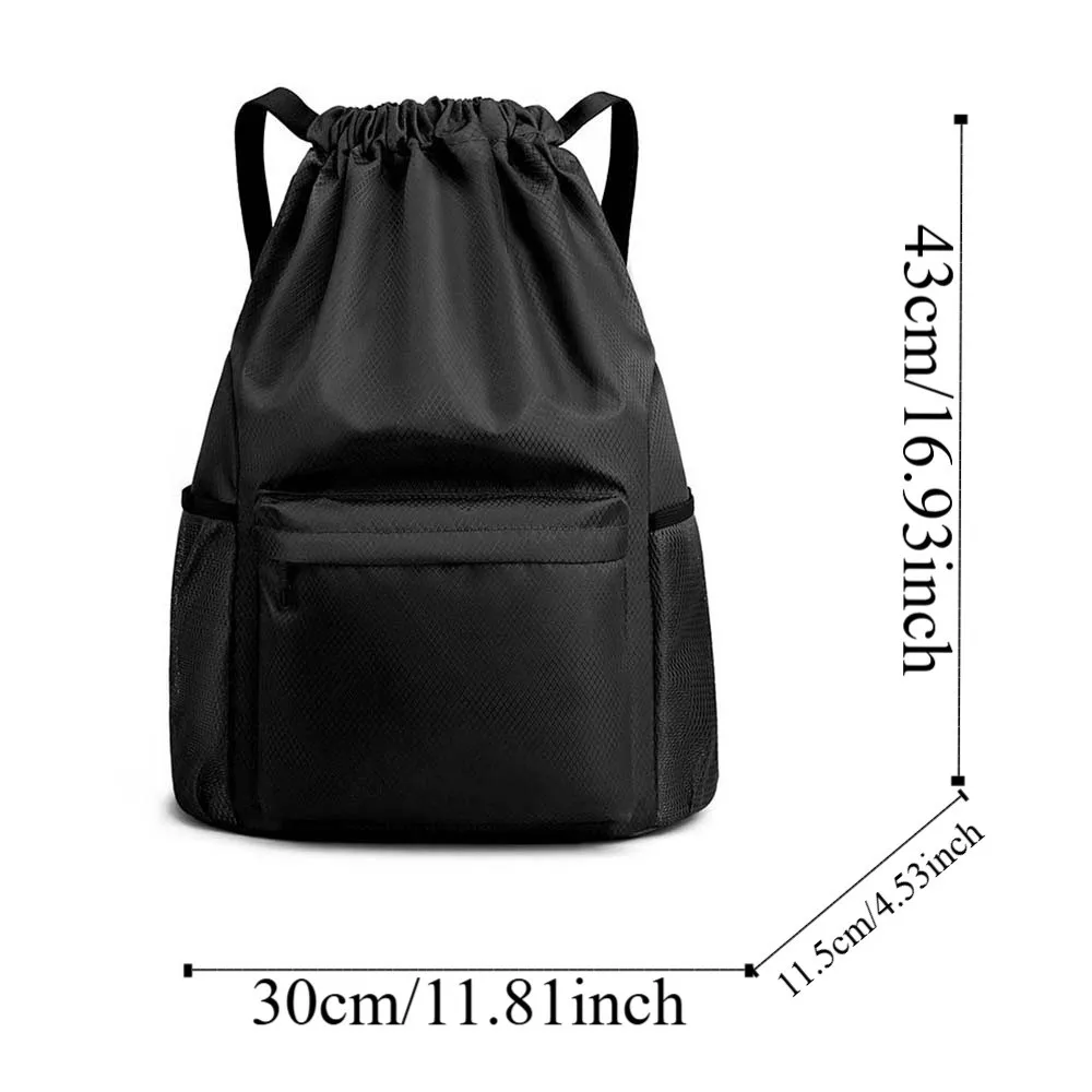 Portable Gym Drawstring Bag Quick Drying Adjustable Straps Oxford Cloth Backpack Anti-splash Water Large Capacity
